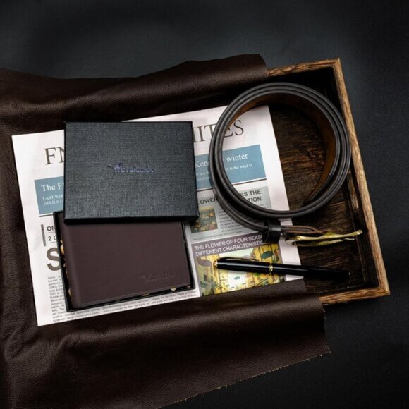 ⚡Travelambo Men Oil Wax Ochre Genuine Leather Handmade Bifold Stylish Wallets - Picture 9 of 9